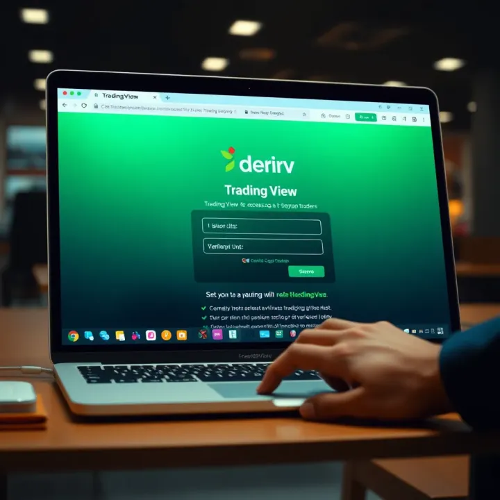 Secure login screen for accessing TradingView via Deriv with verification prompts for Kenyan traders
