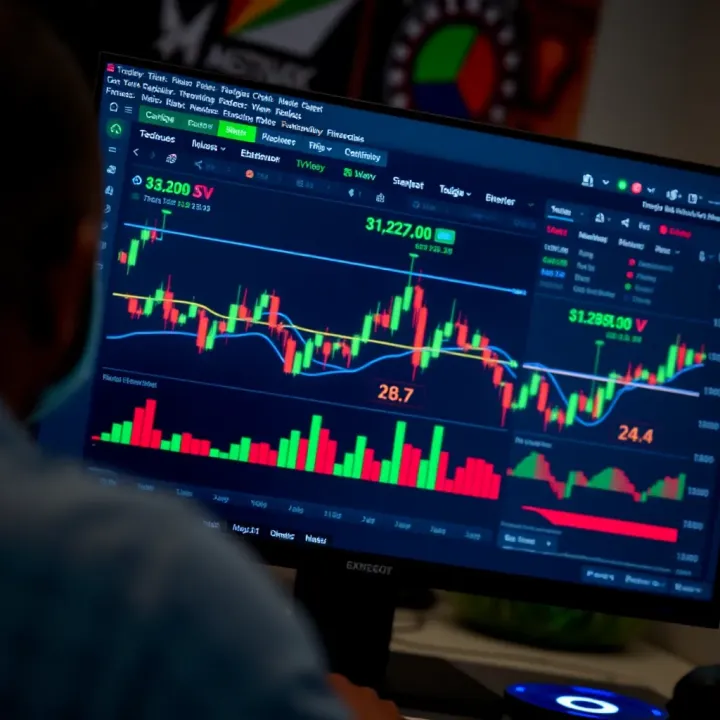 TradingView platform displaying interactive financial charts and technical indicators