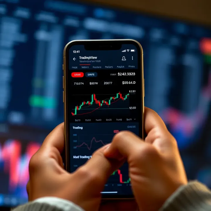 Mobile device showing TradingView app with stock and forex market data for Kenyan traders