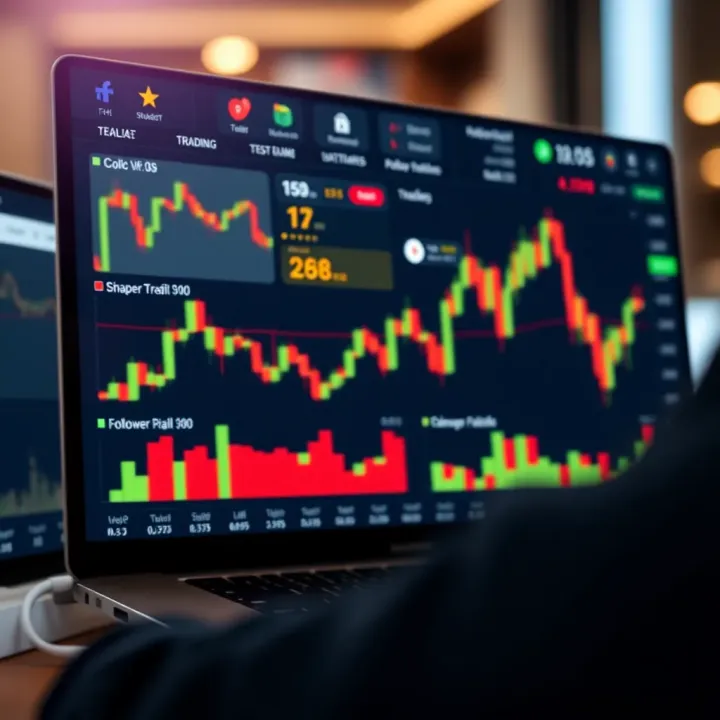 Digital Platform Features for Copy Trading in Kenya Illustration of a digital trading platform interface with charts and follower statistics for copy trading