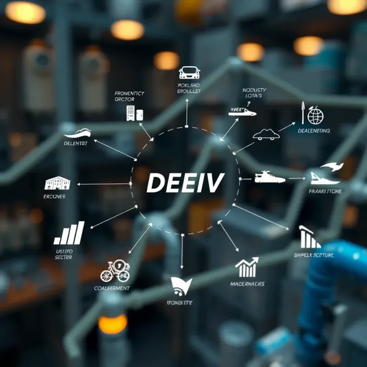 Diagram illustrating diverse practical applications of Deeiv technology in various industry sectors