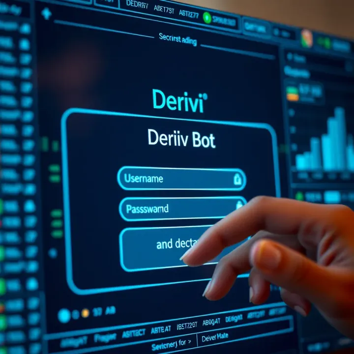Deriv Bot Login Interface for Secure Account Access Secure login interface showing username and password fields on a digital trading platform