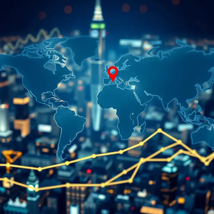Global Forex Trading Focus on London Session World map highlighting the London financial district and forex trading hubs