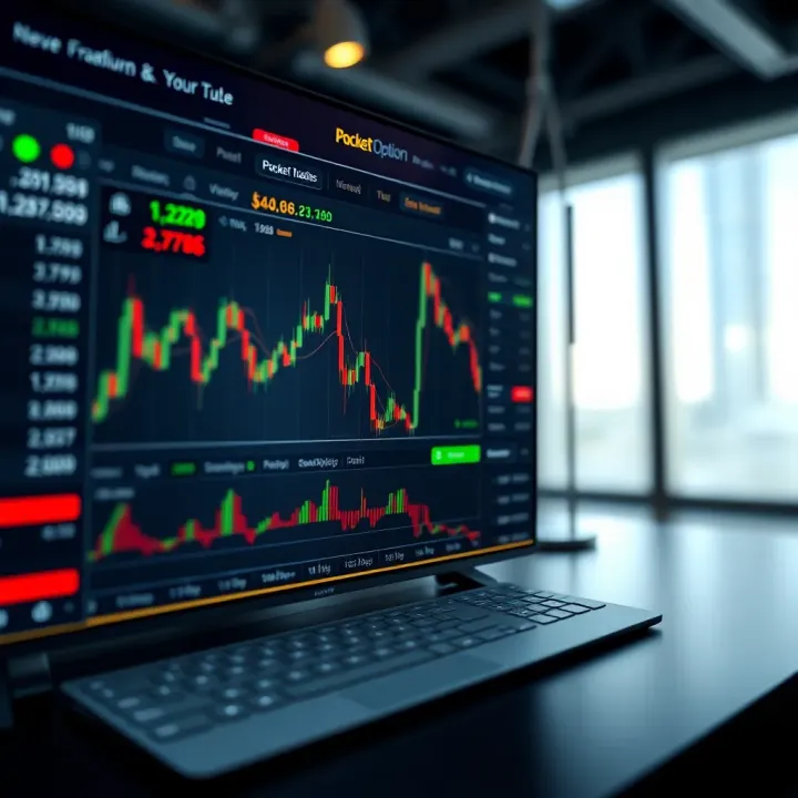 Interface of Pocket Option showing diverse financial instruments and trading charts