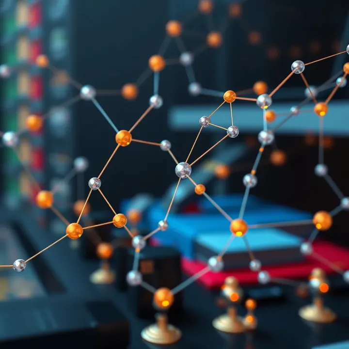 Abstract illustration of interconnected nodes symbolizing collective risk management and profit sharing in proprietary trading