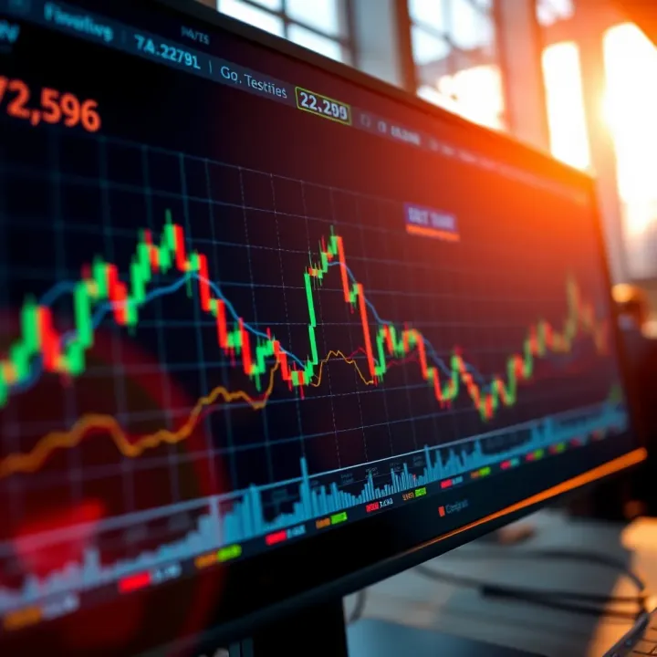 Graph showing automated trading algorithms analyzing market data on a digital screen