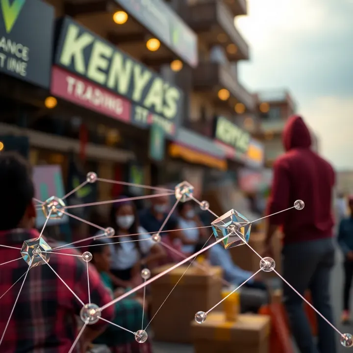 Illustration of interconnected trading networks symbolizing trust and collaboration in Kenya's market
