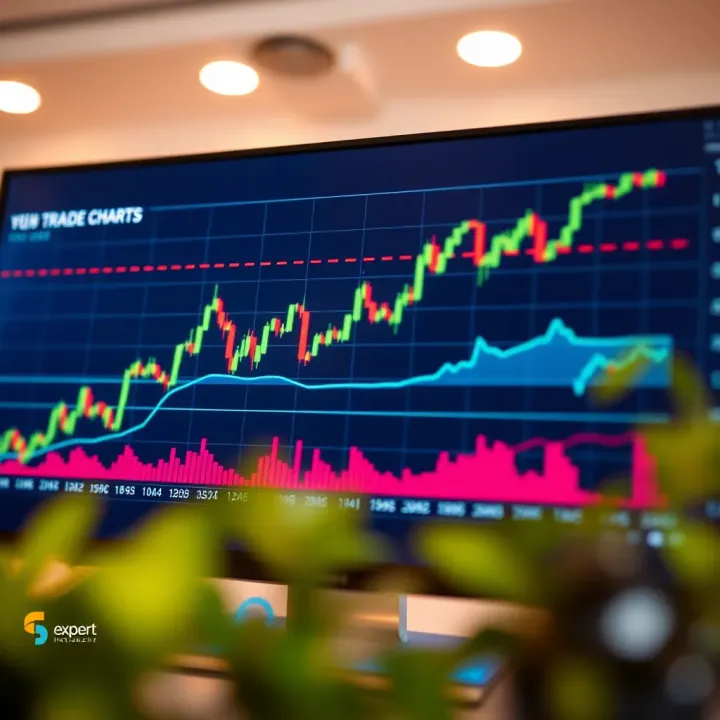 Line chart displaying stock price trends over time with technical indicators