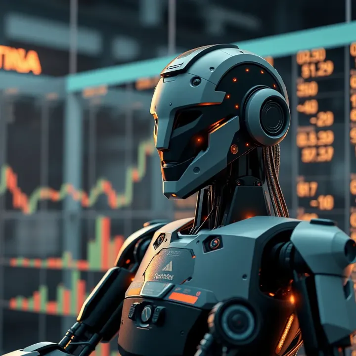 Diagram illustrating components and workflow of a trading robot in financial markets