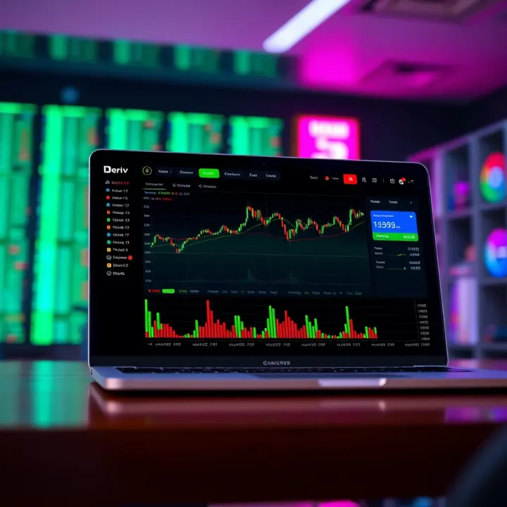 Deriv trading platform dashboard showing active trades and risk management tools